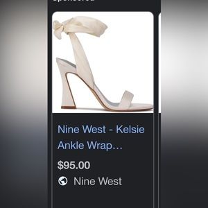 Nine West-Size 9- Brand New in Box White Satin Ankle Strap High Heels